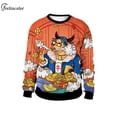 thumbnail image 4 of Sudadera de cuello redondo para hombre y mujer, jersey de gran tamaño, estilo chino, ropa de calle Vintage, otoño, 4 of 4