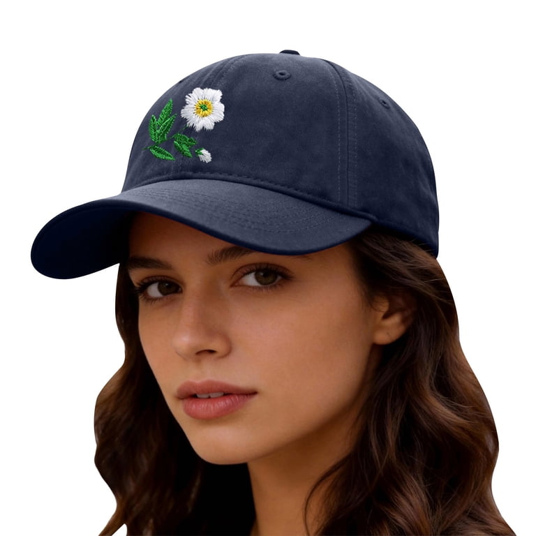 Women\'s Embroidered Baseball Cap Adjustable Soft Breathable Hats Romantic Floral Hat for Women qinhaie Elegant Floral Embroidered Baseball  main image 4