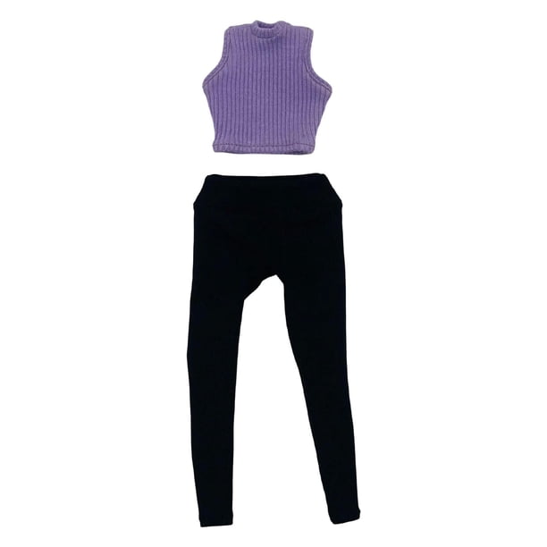 Chaleco de punto con pantalones a escala 1/6 para disfrazarse de cosplay, moda realista e informal. Violeta