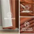 thumbnail image 4 of Yakamok 100% Blackout Burnt Orange Send Linen Curtains 84 Inches Long for Living Room, Room Darkening Textured Curtains for Bedroom with White Liner 2 Panels, 4 of 7
