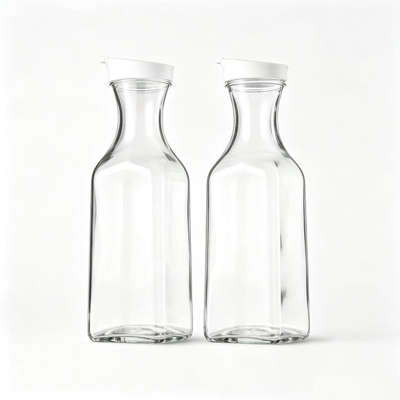 2 Pack 50 Oz Water Carafe, Clear Plastic Beverage Pitcher Set