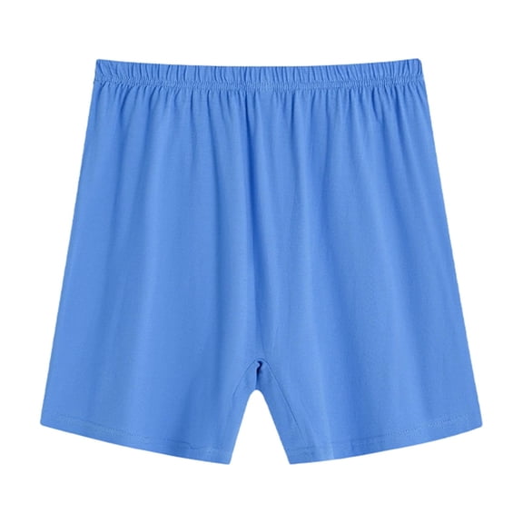 Lightweight Solid Color Boxers Men's Casual Breathable Loungewear Sleep Bottoms Royal Blue 4XL