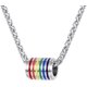 thumbnail image 1 of Dije de barra de orgullo LGBT delicado de plata esterlina 925, collar de barra/placa para perro de acero inoxidable con arcoíris lésbico y gay con caja de regalo, 1 of 4