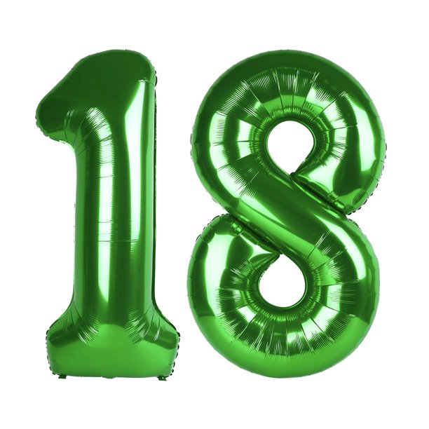 Globos con números Enyeopd de 40 cm, color verde oscuro, para fiesta de cumpleaños