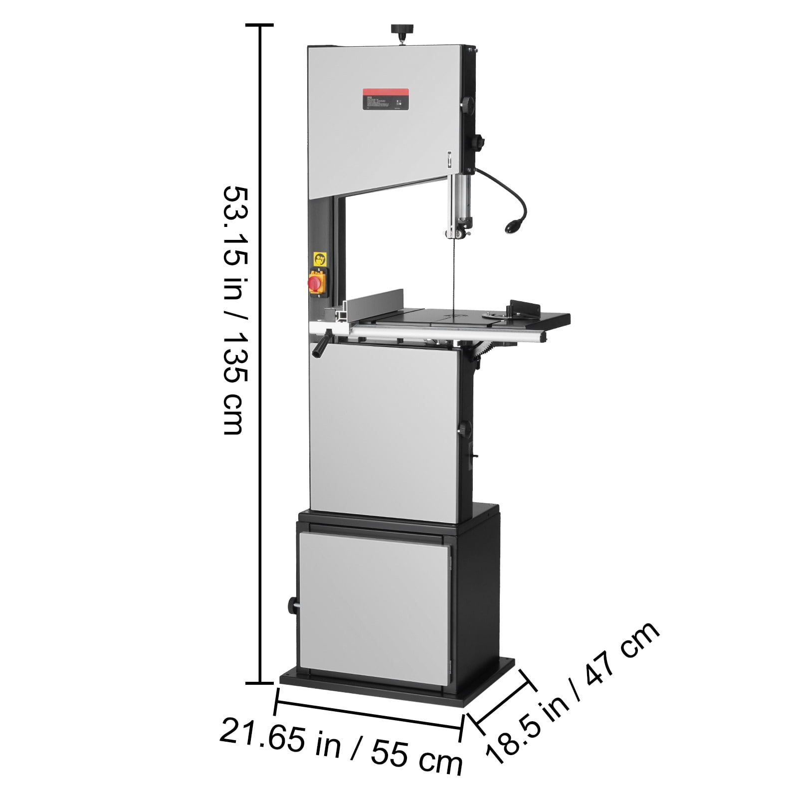 KFFKFF Band Cutter, 14-Inch, Adjustable Speed 480-960 RPM Tabletop Bandsaw, 1100W 1-1/2HP Engine, Featuring Enhanced Work Light, Stand, Cabinet Assembly, and Miter Gauge, Suitable for Woodworkin