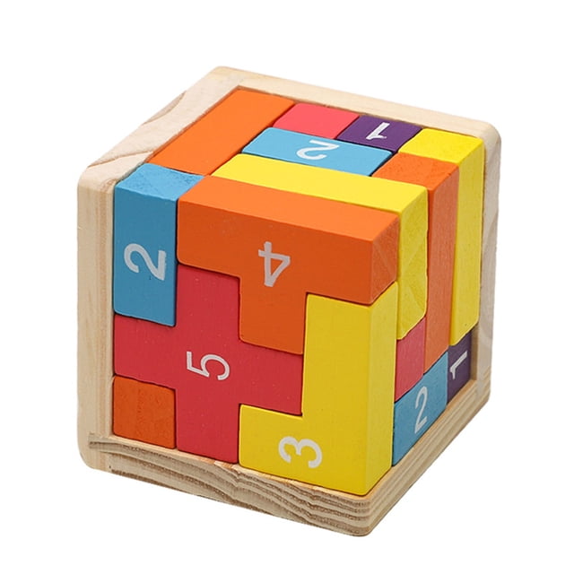 Rompecabezas de madera en forma de T de XIANXIAN, rompecabezas en forma de cubo, rompecabezas en forma de L, juguete educativo, juguete de inteligencia de madera, juego de rompecabezas para niños y