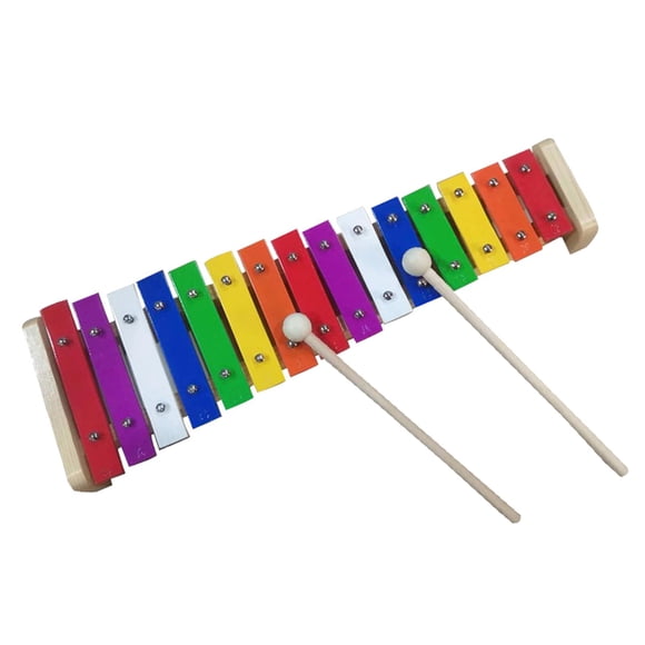 Juguete musical de xilófono de 15 notas con mazos, campana de xilófono para niños para jugadores, regalo de cumpleaños para niños y adultos para