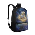 thumbnail image 2 of Uourmeti Large Capacity 17 Inch Backpack for Travel Shopping, Spacious Interior Smooth Zipper Front Pocket School Backpack, Celestial White Horse Print, 2 of 6
