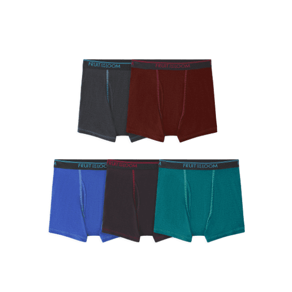 Fruit of the Loom 5Pack Boys Assorted ComfortSoft Boxer Briefs Underwear XL