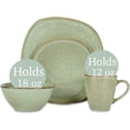 thumbnail image 2 of Elanze Designs Modern Chic Smooth Ceramic Stoneware Dinnerware 16 Piece Set - Service for 4, Sage Green, 2 of 6