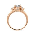 thumbnail image 4 of BERRICLE Sterling Silver 3-Stone Wedding Engagement Rings 1.25 Carat Round Cut Cubic Zirconia CZ Promise Ring for Women, Rose Gold Plated Size 5, 4 of 7