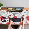 thumbnail image 4 of Long Mouse Pads for Desk,Pioneer Flower Floral Print Pattern Desk Mats on Top Of Desks, Desk Mouse Pad Extra Large with 3mm Non-Slip Base and Stitched Edge for Gaming,Office,Work,Home 47.3"x23.6", 4 of 6