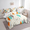 thumbnail image 3 of Manfei Abstract Geometric Rhombus 7-Piece Twin Bedding Sets,Modern Minimalist Aesthetic Bedding Comforter Set,Orange Beige Blue Sheet Sets For Girls Boys,Super Cozy Room Decor Reversible, 3 of 8