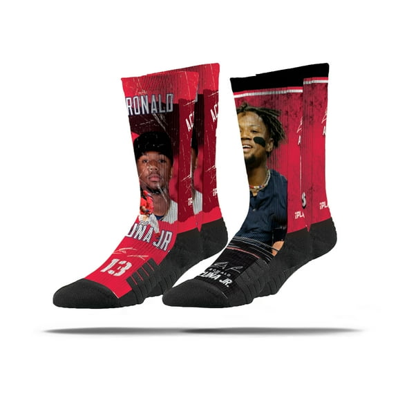 Unisex-Strideline Ronald Acu-a Jr.  Atlanta Braves Premium 2-Pack Full Slub Crew Socks