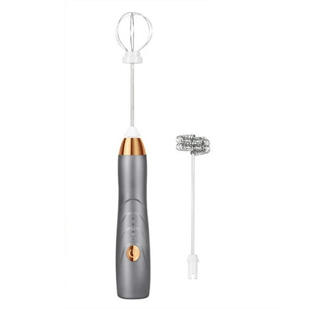 

SNOWINSPRING Rechargeable Handheld Foamer High Egg Speed Electric Foam Maker Mixer Coffee Drink Frothing Wand Grey