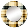 thumbnail image 2 of Designart "Classic Plaid Elegance I" Plaid Cream Large Round Mirror - Round Bedroom Mirror Wall Decor - Contemporary Round Printed Mirror - 29" x 29", 2 of 6
