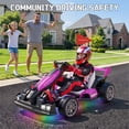 thumbnail image 6 of Porsche 24V Electric Go Kart Ride-On Toy for Boys Girls 6-12, Pink, 6 of 10