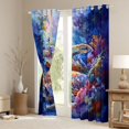 thumbnail image 3 of Feelyou Watercolor Sea Turtle Curtains Pack of 2 (42x84 Each), Sealife Curtains Blackout, 3 of 6