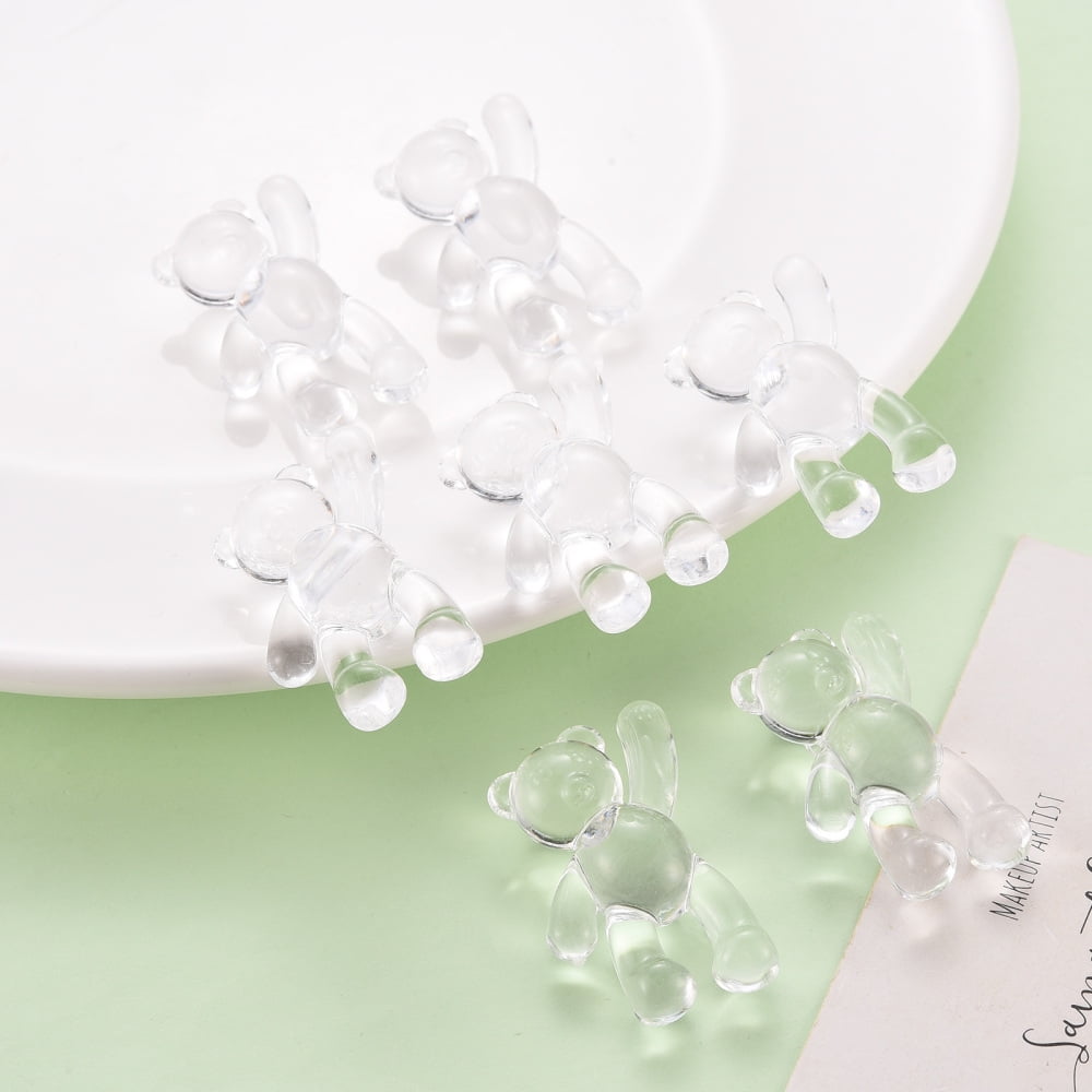 Transparent Acrylic Beads Bear Clear 37x28x13mm Hole: 2.5mm 133pcs/500g