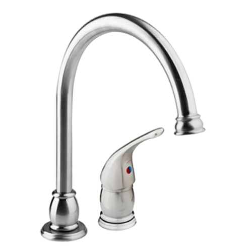 Dura Faucet Gooseneck Kitchen Faucet with Matching Side Sprayer for RVs- Brushed Satin Nickel