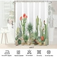 thumbnail image 5 of Green Cactus Shower Curtain Sets,Tropical Plants Flowers Bathroom Curtains,Modern Minimalist Art Bath Curtain,Waterproof Fabric with 12 Hooks 72x72 Inches, 5 of 6