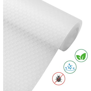 FLPMIX Shelf Liner White - Waterproof Pantry Cabinets Liners,Washable Easy  to Cut Drawer Mat for Kitchens Cupboard 17.7 X 96Inch