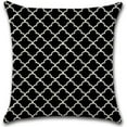 thumbnail image 4 of Set of 4 Pillow Covers 18x18, Black & White Geometric Pattern Style, Cotton Linen Fabric Decorative Indoor / Outdoor Throw Pillow Case Set 45x45cm, 4 of 5