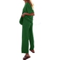 thumbnail image 5 of Women's 2 Piece Travel Outfits Casual Short Sleeve Knit Tops &Wide Leg Pants, 5 of 6