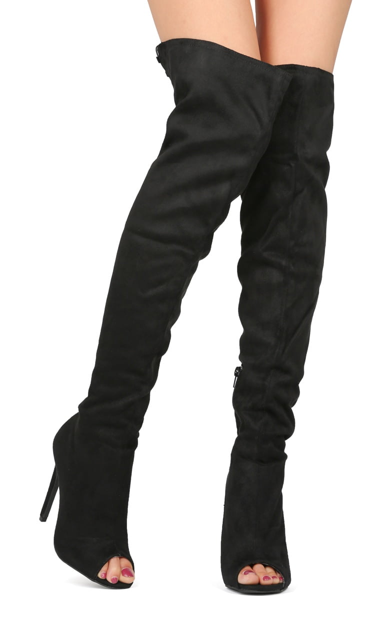 wild diva black over the knee boots