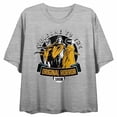 thumbnail image 5 of Universal Monsters Welcome To The Original Horror Show Crew Neck Short Sleeve Gray Heather Women's Crop Top
-XS, 5 of 7