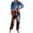 thumbnail image 2 of The Flash Women Men Pajamas Zipper Onesie Jumpsuit Hooded One Piece Sleepwear, 2 of 8