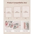 thumbnail image 4 of Sábanas para corralito Yoofoss para niña, paquete de 2, 38 x 26, sábanas ajustables para mini cuna compatibles con colchón Graco Pack n Play, microfibra ultrasuave y transpirable, rosa floral, 4 of 7