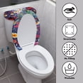 thumbnail image 3 of HELLHERO Toilet Dust Cover Set Stretch Toilet Cover Set & Pack of 2 Elastic Bottom Adjustable, Hello Spring Floral Pattern, 3 of 5