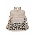 thumbnail image 2 of PRIYAL BWomen's Oxford Cloth Backpack with Leopard Print - Large Capacity & Travel Bag, Detachable Shoulder Straps & Zipper Closure, Suitable for Commuting, Casual Everyday Carry, 2 of 8