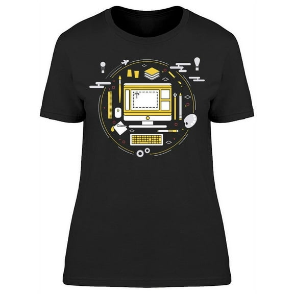 Design Equipment In Circle  T-Shirt Women -Image by Shutterstock, Female Small