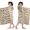 thumbnail image 4 of Beige and Brown Of Leopard Print Hooded Bath Towel，60"x35" for Ages 3 To 12 Kids, Quick Dry Lightweight Soft Microfiber Hood Beach Towel Cover Up for Kids, 4 of 7