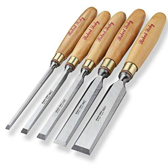 5Pc. Robert Sorby #5166 Bevel Edge Boxwood Chisel Set