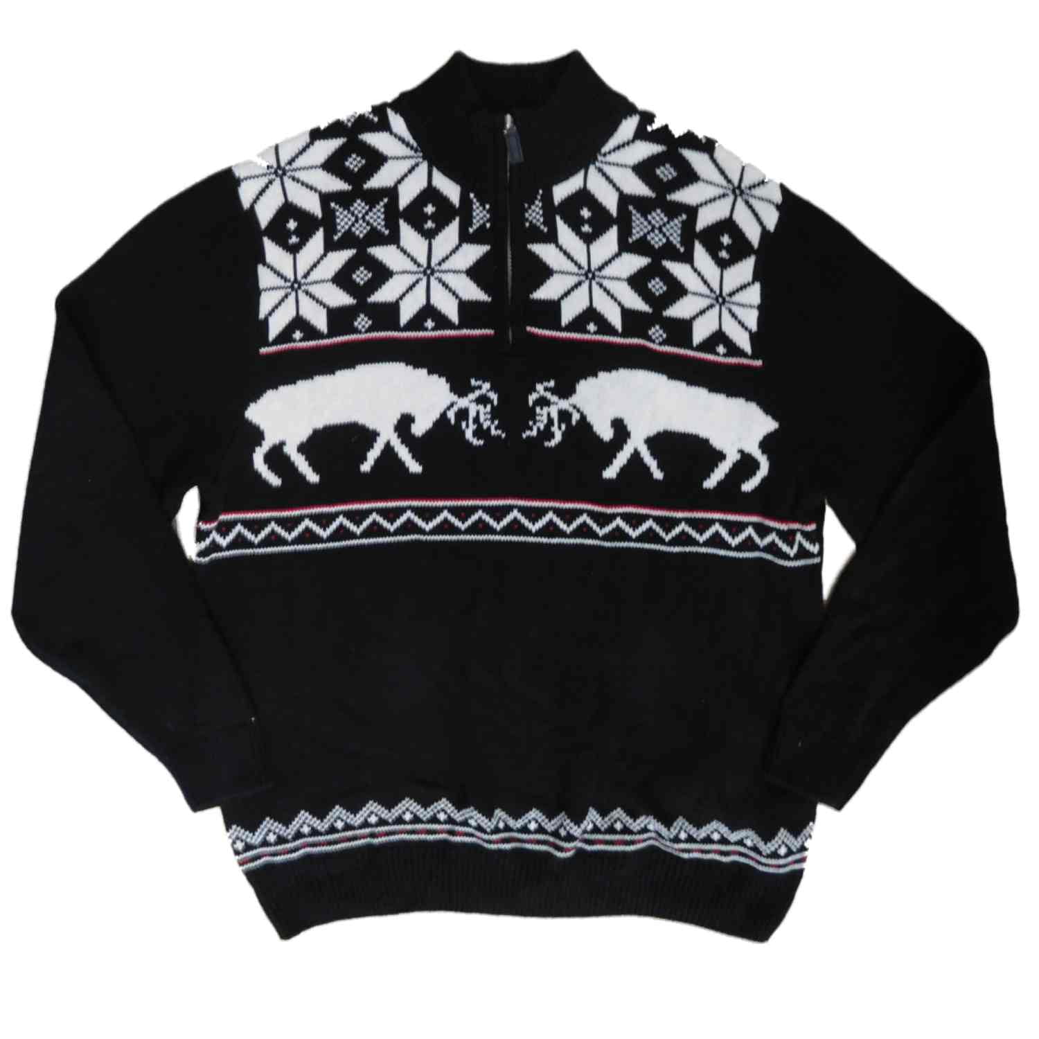 Chaps Mens Black 1/4 Quarter Zip Fair 