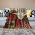 thumbnail image 2 of Pratyus Red Barn Wreath Tree Warm Blanket Women Adults Soft Fuzzy Throw Lightweight All Seasons Christmas Gift 50x60in, 2 of 6