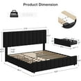 thumbnail image 2 of Yeshouse Platform Bed Frame with 4 Storage Drawers, Adjustable Headboard, Linen Upholstered, Wooden Slats, No Box Spring Needed, 2 of 9