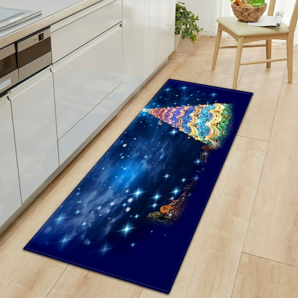 60*90cm Christmas Area Rug Non-Slip Low Pile Carpet Rug Indoor Outdoor Runner Rug, Christmas Area Runners Door Mat Entry Rug FloorChristmas Red and Black Plaid Rug - Outdoor Front Door Decor Mat Cott