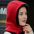 thumbnail image 3 of Winter Cycling Hat with Integrated Face Shield And Neck Warmer Zipper Closure Windproof Thick Plush Full Protection Outdoor Scarf Cold Weather Headwear, 3 of 7