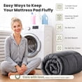 thumbnail image 6 of WISHEAD King Mattress Topper, Plush Pillow Top Mattress Pad, 700 GSM Down Alternative Fill, Cooling 400TC Breathable Cover, Deep Pocket Up to 21", Dark Gray, 6 of 7