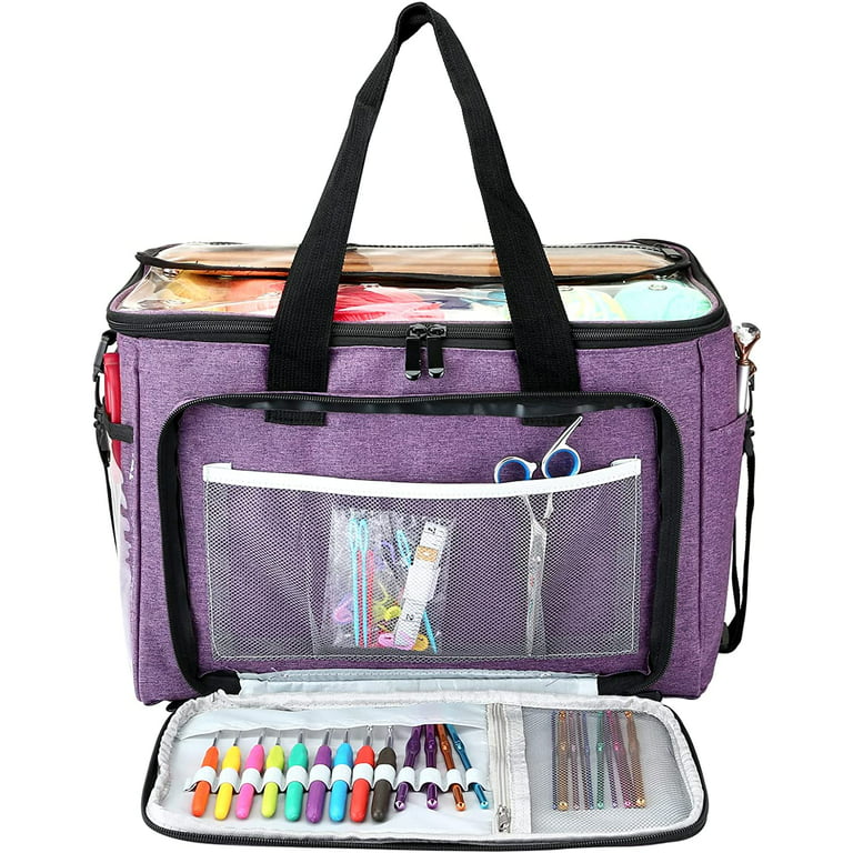 ProCase Knitting Bag, Yarn Storage Organizer Tote Bag with Cover