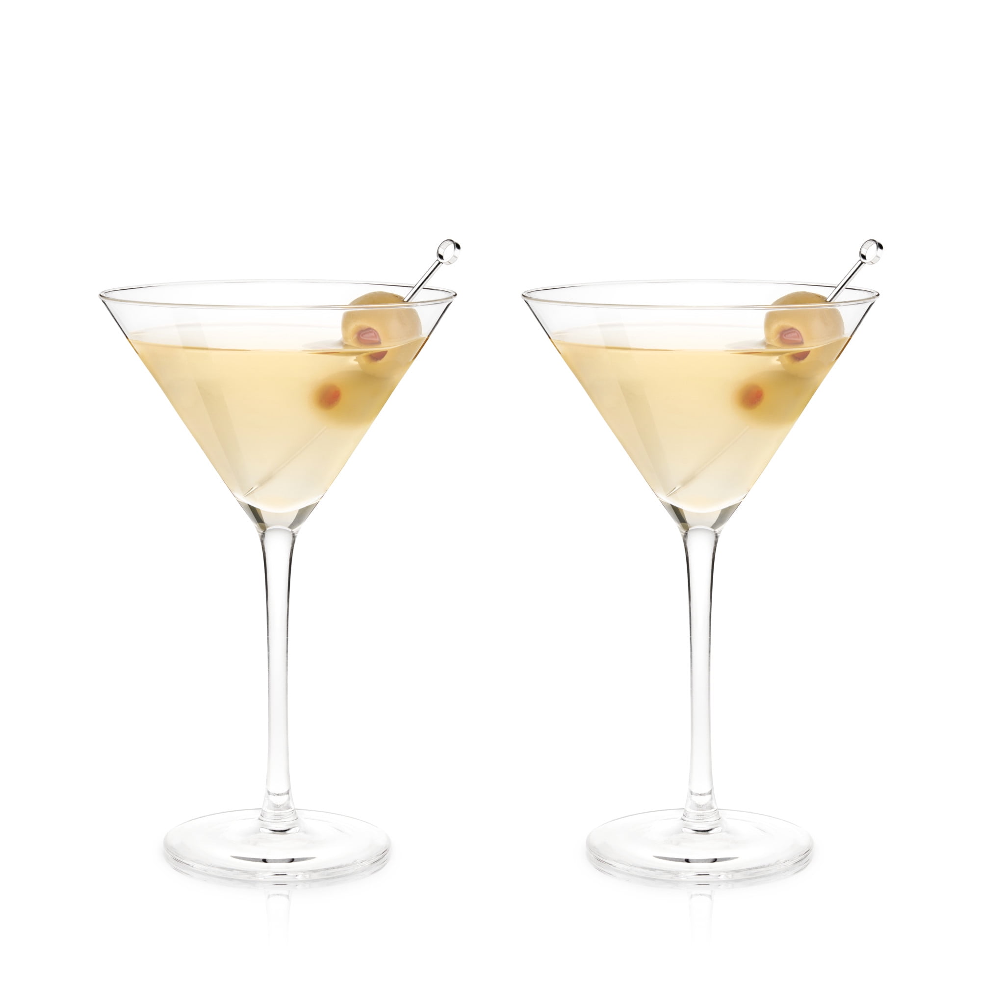 Viski Stemmed Crystal Martini Glasses Set of 2, LeadFree