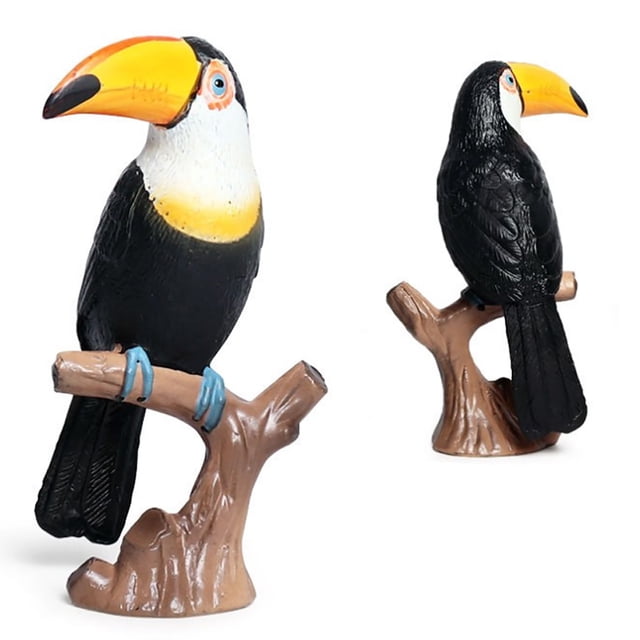 Animal Salvaje Vívido Tucan Modelo De Pláshico Rompecabezas Decoración Del Hogar Para Niños Amarillo Negro