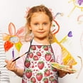 thumbnail image 2 of Red Strawberry Plants Fruit Heart Kids Aprons for Girls and Boys,Adjustable Neck Strap Toddler Aprons for Kids Cooking Baking, 2 of 6