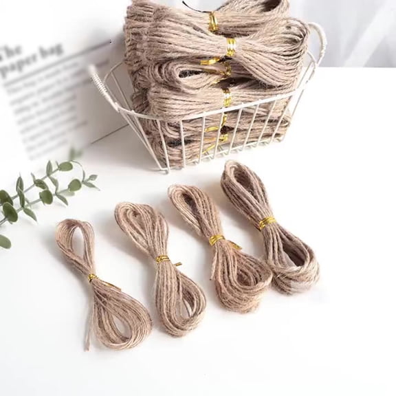 Brown Jute String Rope DIY Craft Jute Twine Gift Wrapping Twine Eco-Friendly for Tag Making Jewelry Craft Home Decoration Garden Packaging Farmhouse Art & Craft 590.55 Inch 1Pcs