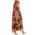 thumbnail image 4 of ShezPretty Women's Premium Fold Over High Waist Long Floor Length Maxi Skirt&nbsp; (Large, USA-BURGUNDY CHAIN), 4 of 6