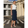thumbnail image 3 of DARING DIVA Women's Pencil Skirt with High Waist and Split Back XL Navy Blue, 3 of 6